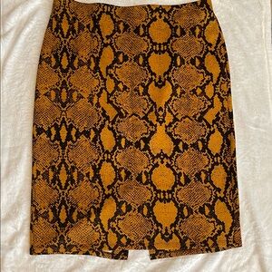 NYCC Snake Print Pencil Skirt - Gold Yellow and Black
